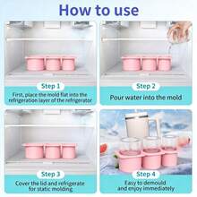 1pc Silicone Ice Cube Tray With Lid, 20oz Capacity, Easy Release, Suitable For Freezing Cocktails, Whiskey, Beverages, Coffee, Pink - Multicolor - View 11