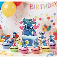 Disney 25个史迪奇蛋糕装饰插牌，甜点装饰，生日派对蛋糕装饰用品 - 彩色 - 查看 1