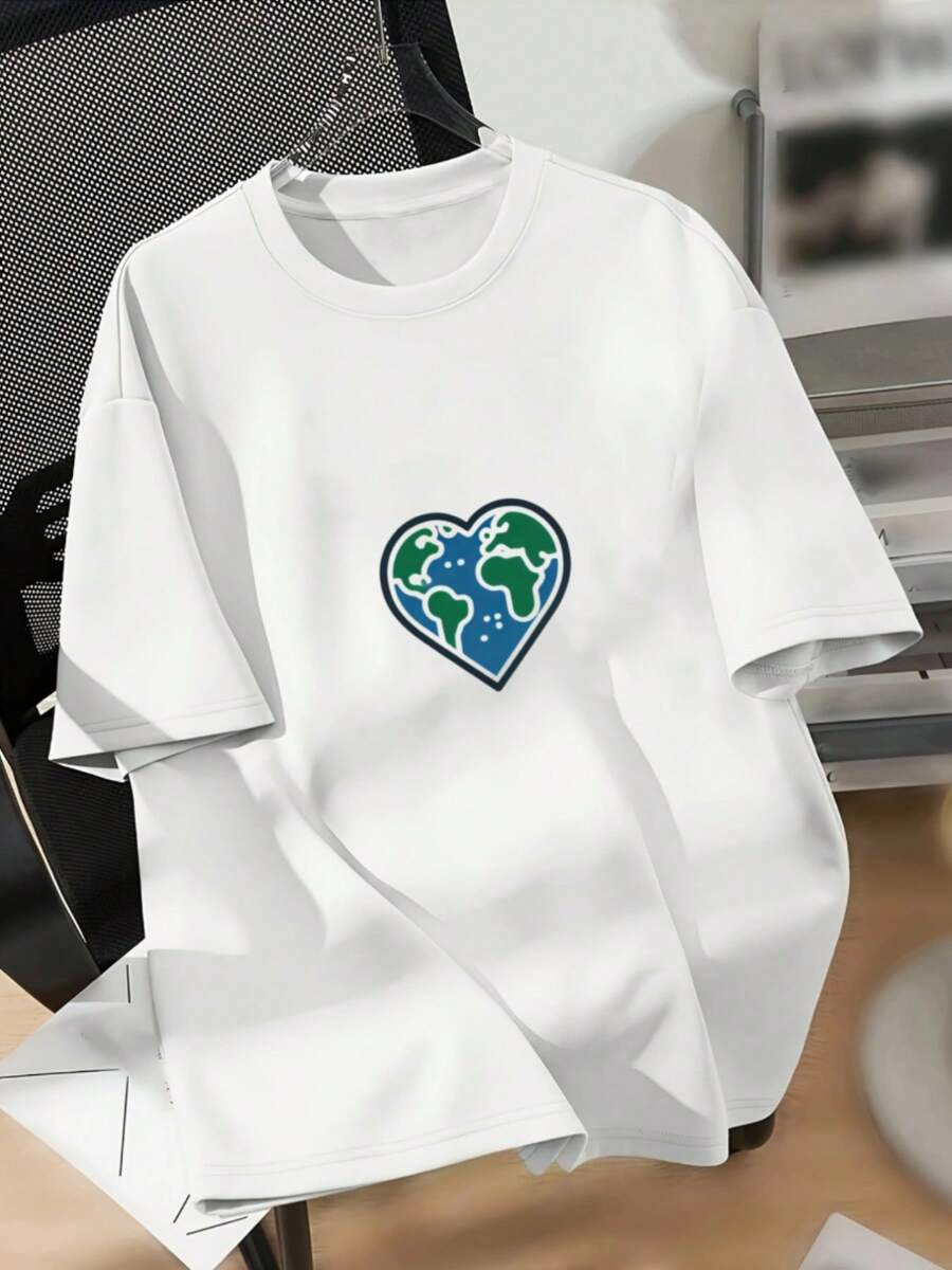 Camiseta de gran tamaño a la moda Y2k - Blanco - Ver 1