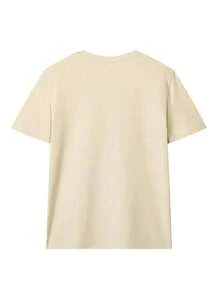 1 Piece Of Women's Short-Sleeved T-Shirt, Casual Summer Style With Seashell And Starfish Print, Round Neck, Apricot Color,  Everyday Top, Suitable For Daily Wear On Vacation. White Printed T-Shirt For Women - 杏色 - 查看 4