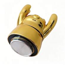 1 pieza Molinillo de cerdo con baño de oro, molinillo de cerdo portátil manual con disco de metal de 4 capas, herramienta de escritorio personalizada - Ver 6