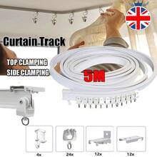 NEW 5M Bendable Flexible Curtain Track Rod Rail Ceiling Window Caravan Straight Bay UK - VJK0159-s - View 3