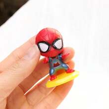 Marvel 1 pieza Figura decorativa de escritorio de Spider-Man versión Q, regalo pequeño perfecto para fans, familia y amigos, colgante fresco de verano, mejor opción para novia/pareja, accesorio de ambiente veraniego, artículo de combinación diaria [Estilo aleatorio] - Multicolor - View 6