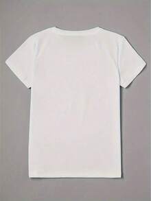 CHICLY19 Camiseta de Mujer con Estampado de Oso de Peluche "Ama a Ti Mismo", Linda Camiseta de Cuello Redondo con Estampado de Letras 3D, Corte Casual y Relajado, Top Suave y Transpirable de Mezcla de Algodón, Ropa de Autoamor Positiva para Uso Diario y Salidas Informales. - Blanco - Ver 2