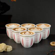 6pcs/Set Mini Ceramic Cups, 100ml, Arabic Style, Suitable For Espresso, Tea, Matcha, Ceramic Mugs, Eid Al-Adha Gift - Multicolor - View 3
