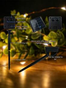 5m/10m Waterproof Solar Powered Copper Wire LED String Lights, Flexible Light Strip For Garden, Bedroom, Wedding, Party, Home Decor - Solar Copper Wire Lamp - View 11