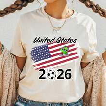 Camiseta de la Copa Mundial de México 2026, Diseño Gráfico Minimalista, Ropa para Fanáticos de EUA y Canadá - Blanco 10 - Ver 6