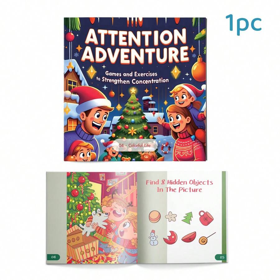 Libro de actividades Focus Quest, Libro de práctica de búsqueda de objetos ocultos, Actividades de entrenamiento de enfoque visual y concentración - Multicolor - Ver 1