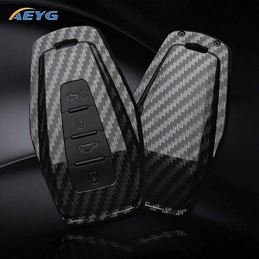 Carbon Fiber Style ABS Material Car Key Cover Compatible With Geely Series Models (Such As Kurei, X6, Geometry C, Emgrand, Global Eagle, Hawks GX7, Okwei) - Geely Model B - View 1