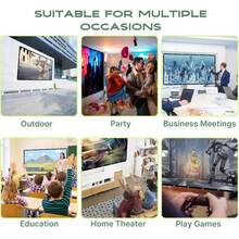 VOJCBKRE 120 Inch 16:9 Foldable Anti-Wrinkle Portable Projector Screen, Suitable For Office Home Theater Indoor Outdoor, Supports Double-Sided Projection (With Hooks) - View 4