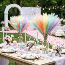 55cm/21.65in Artificial Rainbow Pampas Grass, Wedding Decor, Easter Decor, Vase Filler, Tabletop Centerpiece, Valentine's Day, Wedding Party, Home Decoration - Multicolor - View 2