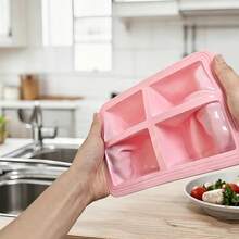 Reusable Silicone Soup Freezer Tray, 125ml&250ml  Mold, Non-Stick Sauce Broth  Tray For Refrigerator Food Storage - Pink 4 Rows - View 4