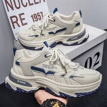 Giày thể thao nam đế dày thoáng khí, chất liệu lưới, kiểu dáng chunky, đa năng. - Xám - Xem 3