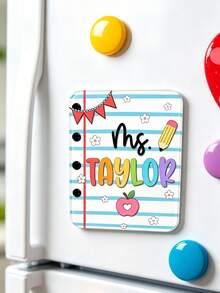 1pc Personalized School Teacher Acrylic Magnet, Custom Teacher Name & Title Magnet, Teacher Appreciation Gift From Student, Back To School Teacher Gift, Classroom Whiteboard Magnet, Preschool/Elementary Teacher Magnet - Multicolor - View 10