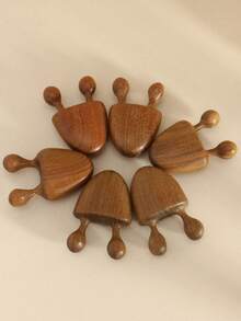 Bộ dụng cụ Gua Sha bằng gỗ đàn hương 2 món/3 món/4 món, dụng cụ massage đầu mặt, lược massage đầu, que massage làm đẹp da mặt, bảng Gua Sha toàn thân, dụng cụ thư giãn cơ bắp. - màu nâu - Xem 10