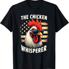 2026 Dam- och Herrtröjor till Fars Dag, Farmers Flag Chicken Whisperer Rooster T-shirt Storlek 2Y-10Y, S-XXXL, Kläder för unga pojkar, Pojkkläder, Herrkläder, Damtröjor, Present till Haitisk Flaggdag och Världsmiljödagen, Fars Dag, Sista skoldagen - Svart - Visa 1