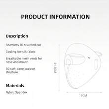 1pc Ice Silk Full Face Sun Protection Mask, Anti-UV Breathable Mask, Shaped Face Bandana, Outdoor Cycling Driving Sun Visor Mask, Cooling Breathable Design - Multicolor - View 4