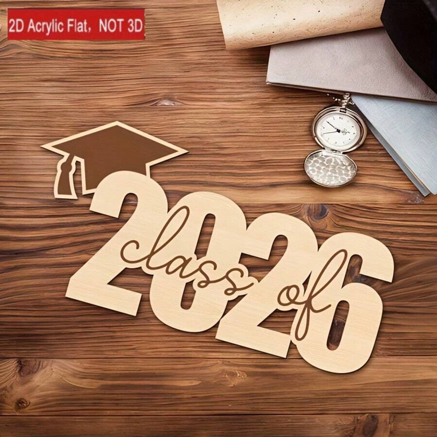 1 cuốn sổ tay trang trí tốt nghiệp năm 2026, sổ ghi nhớ bằng gỗ có hình mũ tốt nghiệp, quà tặng tốt nghiệp, đồ trang trí và phụ kiện tiệc tốt nghiệp, sổ ghi lời nhắn trong lễ tốt nghiệp - A - Xem 1