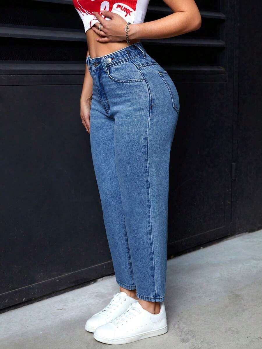 PETITE Pantalones vaqueros versátiles de ajuste entallado con bolsillos para mujer - Lavado ligero - Ver 1