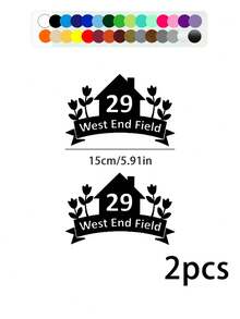Trash Can Sticker Set (Optional 1/2/3/4/5/6/7/8/10pcs): Customized Stickers, Including Room Number And Floral Pattern. Personalized Text And Address Labels, Mailbox Number And Street Name Stickers. Waterproof And Durable, Self-Adhesive And Easy To Apply. Suitable For Trash Cans, Mailboxes, Houses And Recycling Bins, Multiple Colors Available. - Multicolor - View 8