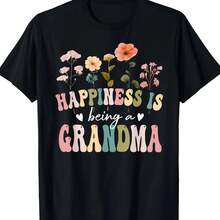 Fashion clothesG T-Shirt, Happiness Is Being a Grandmother, Mother'S Day T-Shirt fclothes Grandma - Negro - Ver 1