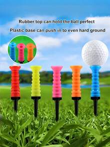 5/10 Golf Ball Holders, Golf Ball Holder, Multi-Color Design Reduces Friction And Lateral Rotation, Uses Durable Materials And Sturdy Design, Drag Reduction Design, Can Improve Hitting Stability And Smoothness, Easy To Remove And Insert, Fashionable And Beautiful, Has Good Elasticity, Suitable For Golf Sports. - Multicolor - View 2