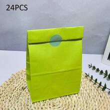 24个粉彩派对礼品袋，带贴纸，尺寸为5.1 x 3.2 x 9.5英寸，适用于节日、婴儿洗礼、生日、婚礼、周年纪念派对等场合 - 彩色 - 查看 24