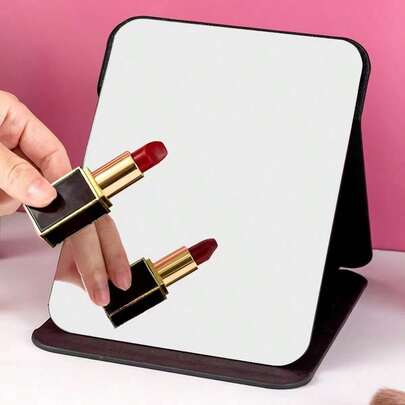 1 chiếc gương trang điểm tối giản cho phòng tắm/phòng ngủ, gương trang điểm để bàn di động, gương để bàn có chân đế điều chỉnh được, gương trang điểm cầm tay, gương trang điểm phòng ký túc xá, đồ trang trí nhà cửa, phụ kiện phòng tắm, hộp đựng mỹ phẩm mùa hè