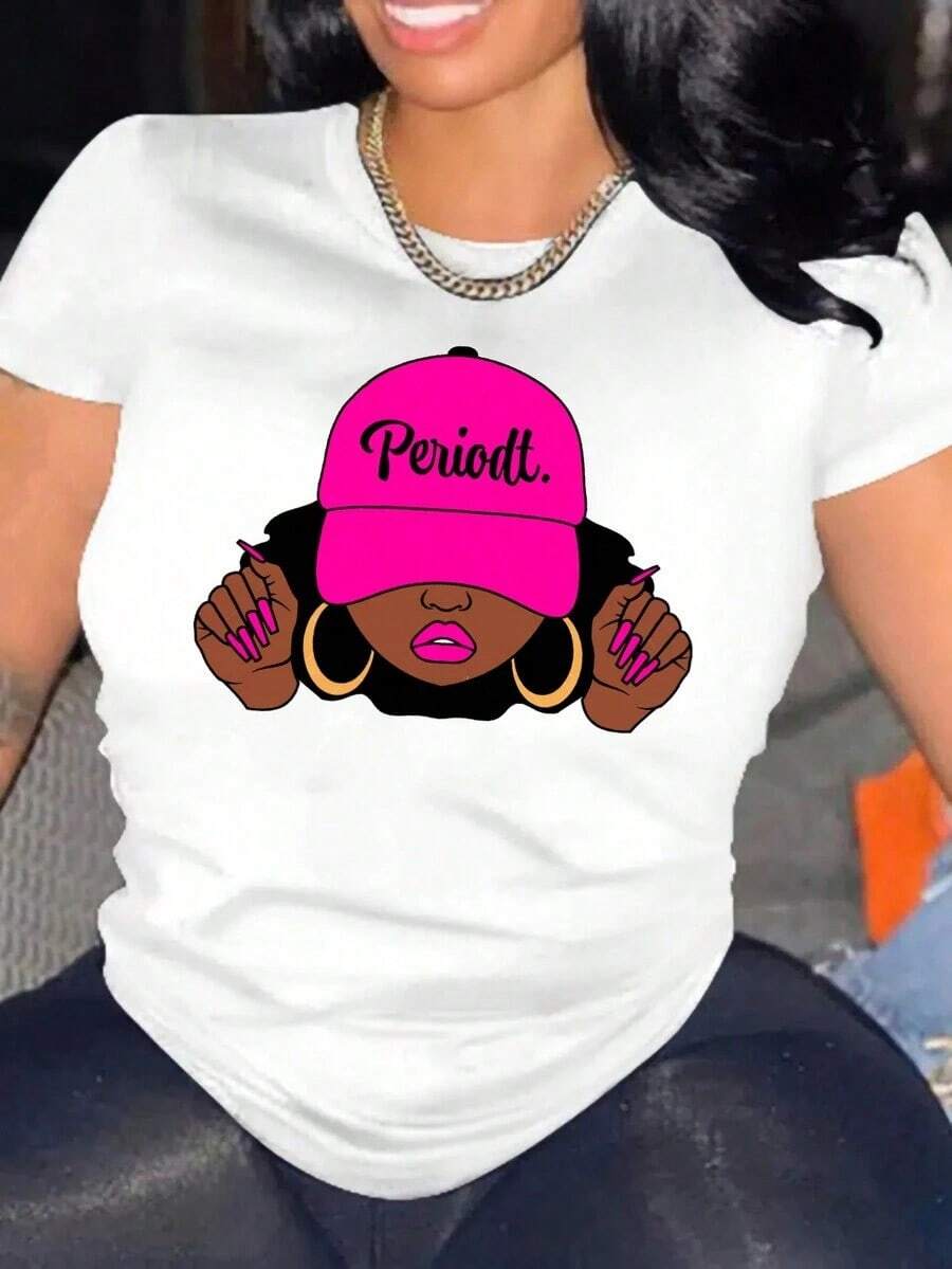 Camiseta con Estampado Gráfico y Cuello Redondo de Algodón Puro - Blanco - Ver 1