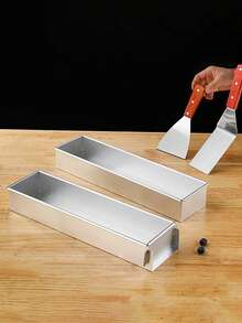 1pc Multifunctional Rectangular Aluminum Cake Pan, Removable Divider - Ideal For Tiramisu, Cheesecake And Mousse - Essential Baking Tool For Holidays - Multicolor - View 9