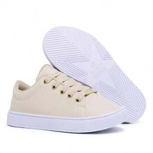 Boys' Comfortable Basic Lightweight School Sneakers - Beige - View 5
