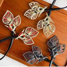 1 Piece Fashionable And Versatile Elegant Literary Full Diamond Pleated Headband For Going Out And Commuting Temperament Hair Pressing Headband Hair Accessories - 金色 - 查看 4