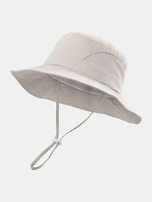 1pc Kids' Solid Color Double-Sided Mesh Breathable Sun Hat, Lightweight Beach Bucket Hat For Everyday Outdoor Use - Boys Series - View 18