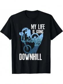 Camiseta de Ciclismo Downhill, Regalo para Ciclistas de Enduro y MTB, Unisex - Negro - Ver 1