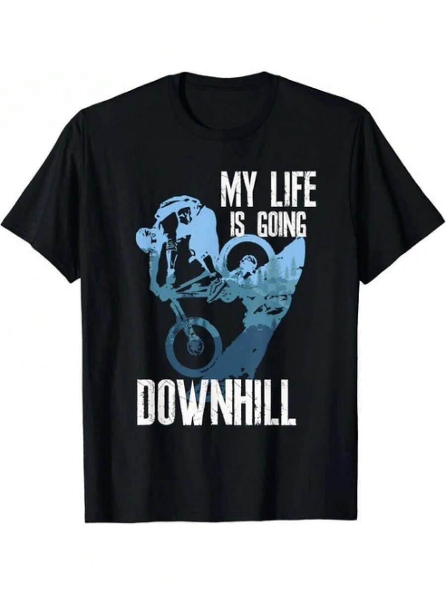 Camiseta de Ciclismo Downhill, Regalo para Ciclistas de Enduro y MTB, Unisex - Negro - Ver 1