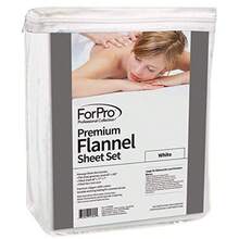 ForPro - Juego de sábanas de Masaje de Franela de 3 Piezas Color para mesas de Masaje Incluye sábana encimera de Masaje sábana Bajera Ajustable de Masaje y Funda de reposamanos Ajustable - Blanco - Ver 3