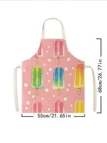 1pc, Cute Cat Pattern Polyester Apron, Suitable For Cooking, Baking, And Gardening - Can Be Used As Attire For The Kitchen And Dining. - Multicolor - View 13