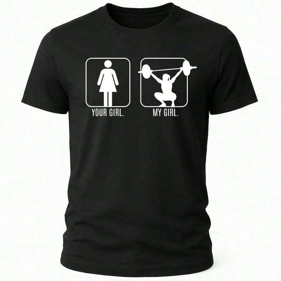 1pc Camiseta informal de algodón con cuello redondo para mujer Camiseta deportiva para mujer Camiseta para hombre Camisetas para parejas Regalo de San Valentín Regalo de cumpleaños Regalo de Navidad Camiseta unisex Apta para todas las estaciones, 100 % algodón - Negro 3 - Ver 1