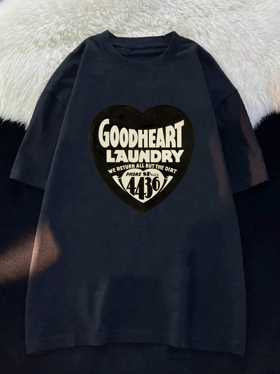 Y2k Fashion Oversize T-Shirt - 黑色 - 查看 1