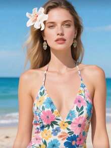 6er/1er Pack Damen Strand Blumen Haarspangen, Weiß, Rosa, Gelb, Rot, Blau Batik Kunstblumen Barrettes, elegante minimalistische vielseitige Accessoires für Alltag, Lässig, Party, Strand, geeignet für Frisuren wie Pferdeschwanz, Dutt, Gesichtwaschen, Make-up, Haarklammern, Clips für Haare - Verschiedenfarbig - Übersicht 3
