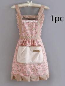 Conjunto de 2 aventais longos com estampa floral, ideais para cozinha, tarefas domésticas, jardinagem, banheiro, decoração e uso em casa. - Multicolorido - Ver 13