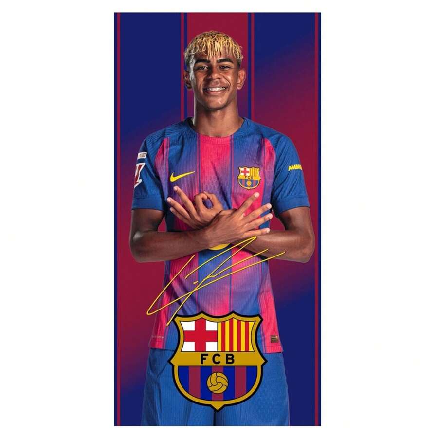 FC Barcelona 拉明·亞馬爾巴塞隆納足球俱樂部沙灘巾,超細纖維,速乾,70x140厘米 - 選項 2 - 查看 1