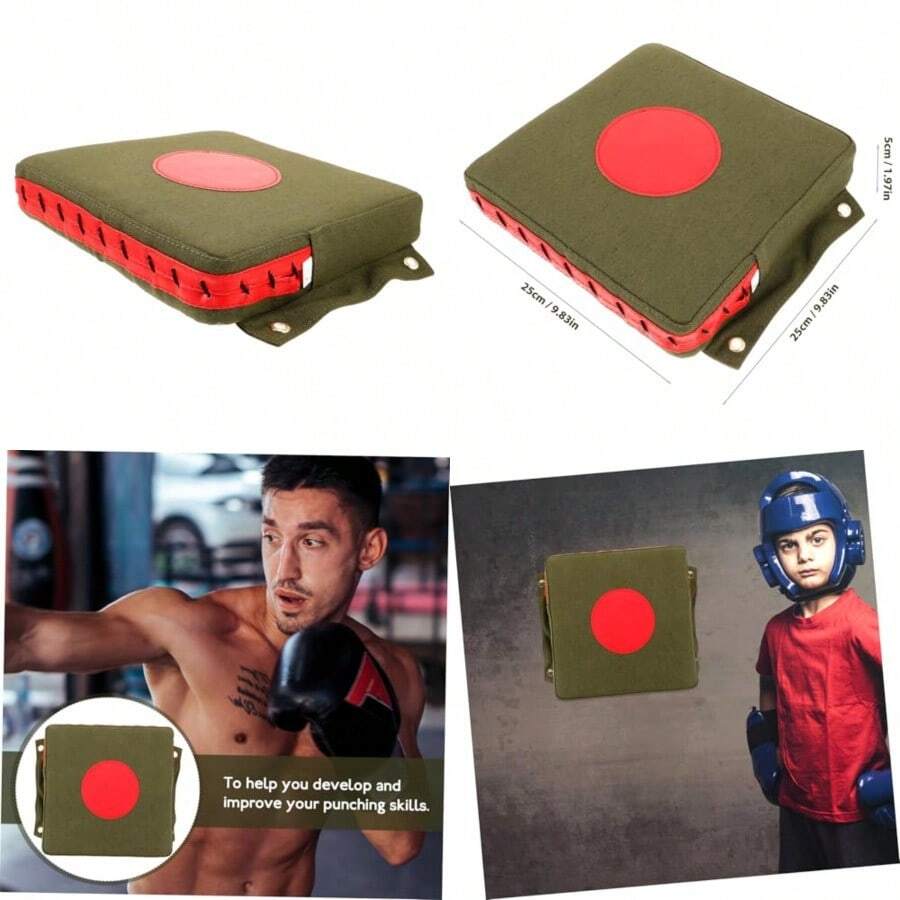 Almohadilla de Boxeo Montada en Pared, Colchoneta de Lona Resistente, 40x40 Cm, Agujeros para Fijación, Entrenamiento de Boxeo y Artes Marciales, Uso para Gimnasio y Uso Doméstico - Colores surtidos - Ver 1