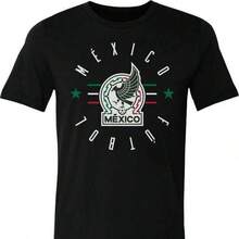 Mexico National Team Soccer Team WHT220G 220g Loose Fit Cotton T-Shirt, Unisex, Maximum Comfort, Suitable For All Types Of People, Whether Women Or Men. Durable, High-Quality Fabric, Suitable For All Seams, Soft To The Touch, Yet Durable. Breathable Tops For Women. Autumn Outfits For Women, Vacation Outfits, Halloween Costumes For Women - 黑色 - 查看 1