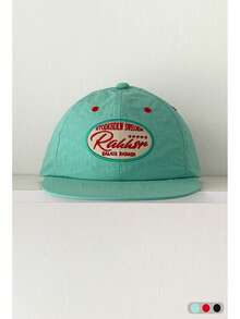 Mũ lưỡi trai unisex mềm mại, kiểu dáng retro, in chữ, tối giản, che nắng, mũ snapback nhanh khô, vành phẳng, thích hợp cho hoạt động ngoài trời, màu xanh lá cây. - Ngôi sao chữ cái hình bầu dục - Xem 10