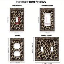 1 pieza Panel decorativo de interruptor de policarbonato termoplástico con estampado de leopardo, apto para interiores/exteriores, dormitorio, cocina - A - Ver 2