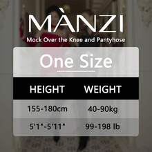MANZI Faux Thigh High Tights Mock Suspender Pantyhose Striped Goth Fishnets Pack Of 2 - Black - View 7