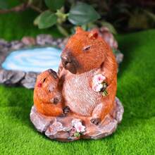 Mother & Child Animal Sculpture, Creative Resin Statue, Yard & Garden Decor - A - View 12