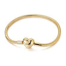 1Pc 18K Gold Plated Star Heart Snake Chain Bracelet Charms Minimalist Stackable Style For Women Perfect Giftable For Everyday Wear Layering - Gold - View 9