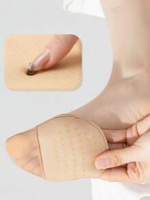 4 đôi tất ngắn ngón chân bằng lụa băng, chống trượt, có chấm silicon, thoáng khí, đế dày, lót trong, tất mùa hè chống trượt gót chân cho nữ đi giày cao gót, màu đen và màu mơ. - Nhiều màu - Xem 3